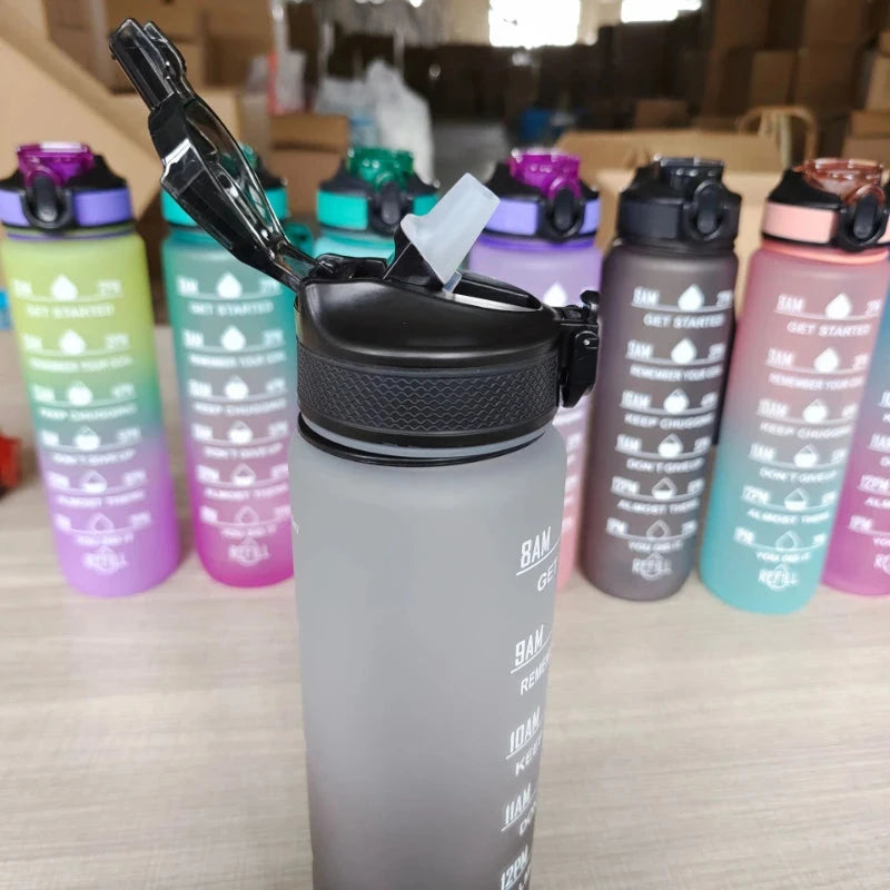 1 Liter Water Bottle Motivational Sport Water Bottle Leakproof Drinking Bottles Outdoor Travel Gym Fitness Jugs For Kitchen - aquila Bask