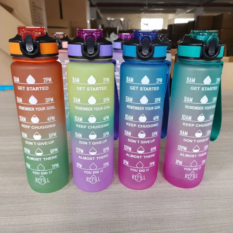 1 Liter Water Bottle Motivational Sport Water Bottle Leakproof Drinking Bottles Outdoor Travel Gym Fitness Jugs For Kitchen - aquila Bask