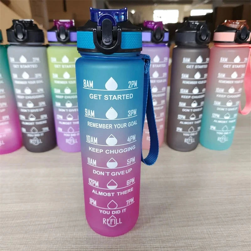 1 Liter Water Bottle Motivational Sport Water Bottle Leakproof Drinking Bottles Outdoor Travel Gym Fitness Jugs For Kitchen - aquila Bask