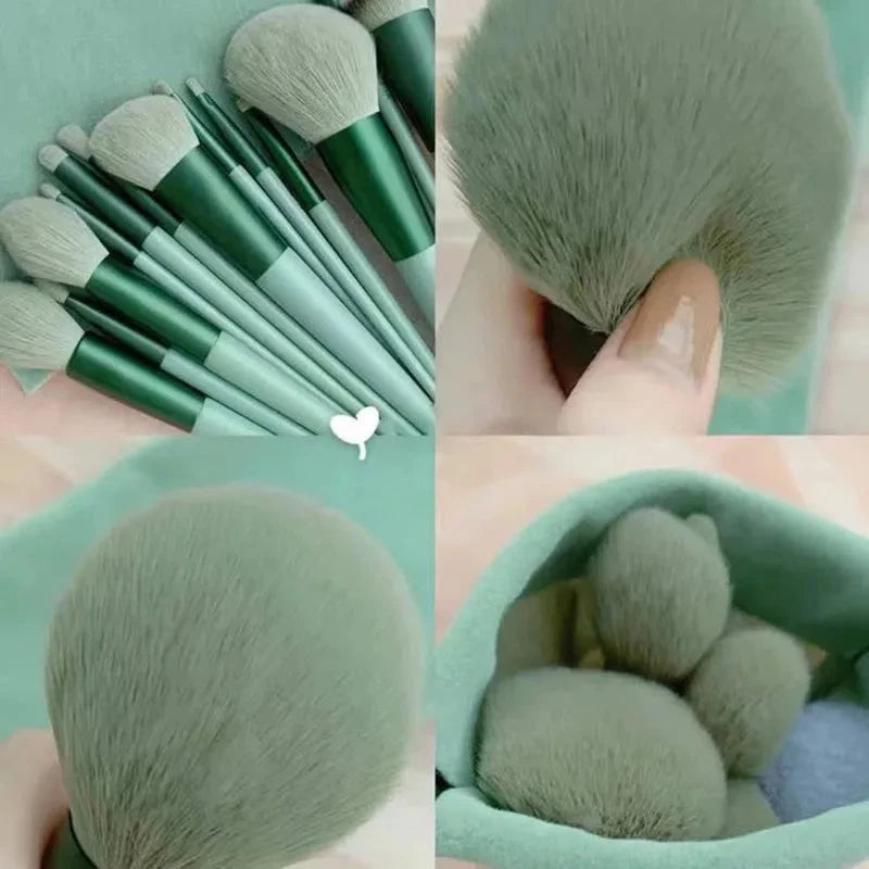 13Pcs Soft Fluffy Makeup Brushes Set for cosmetics Foundation Blush Powder Eyeshadow Kabuki Blending Makeup brush beauty tool - aquila Bask