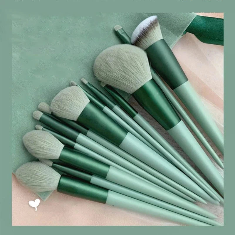 13Pcs Soft Fluffy Makeup Brushes Set for cosmetics Foundation Blush Powder Eyeshadow Kabuki Blending Makeup brush beauty tool - aquila Bask