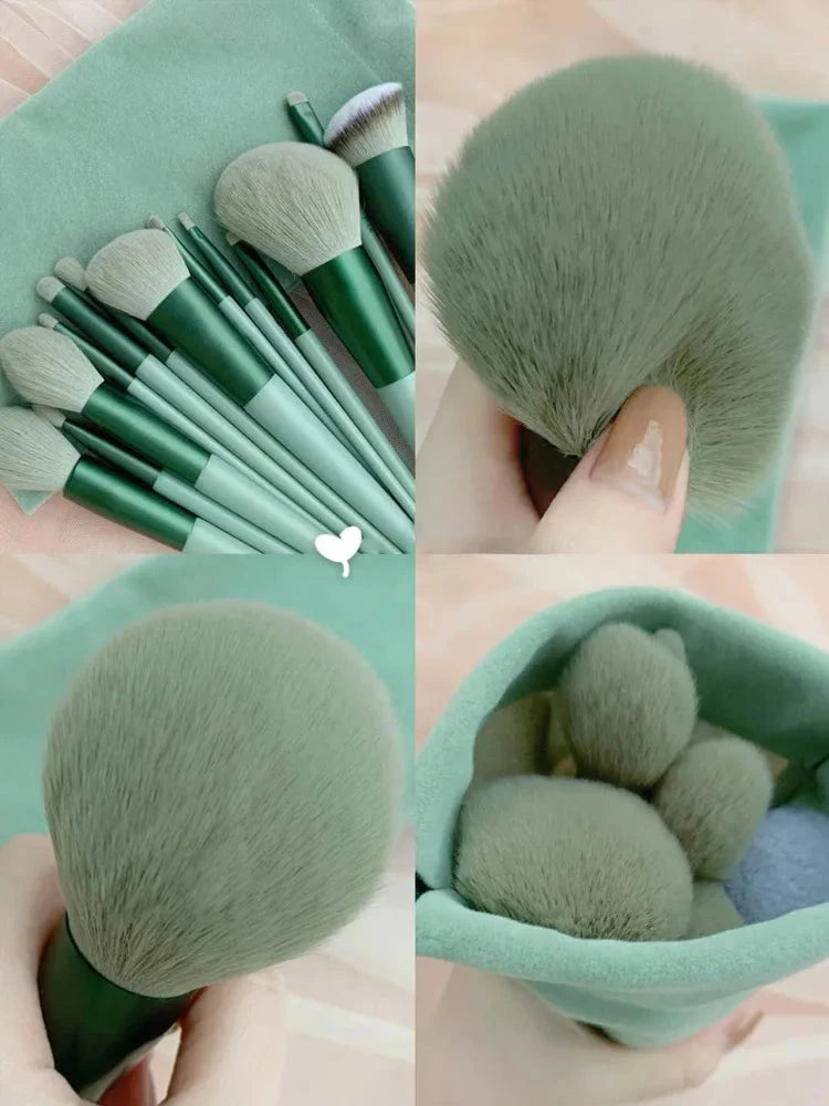 13Pcs Soft Fluffy Makeup Brushes Set for cosmetics Foundation Blush Powder Eyeshadow Kabuki Blending Makeup brush beauty tool - aquila Bask