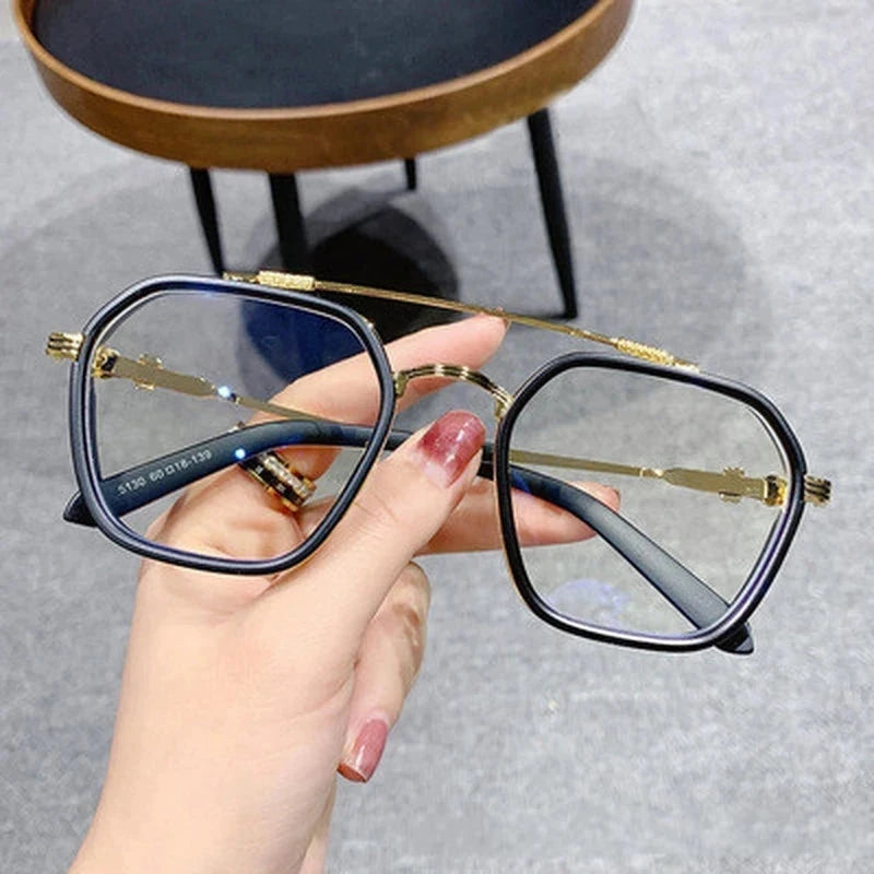 1PCs Blue Light Blocking Fashion High-end Glasses Men Optical Clear Glasses Black Square Frame Eyeglasses Anti-radiation - aquila Bask