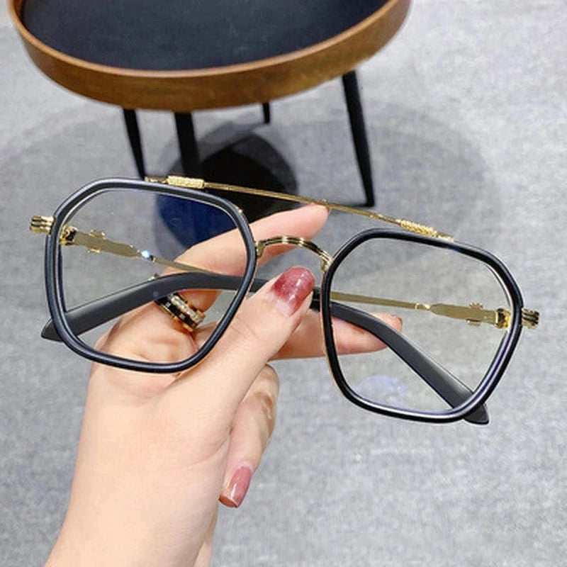 1PCs Blue Light Blocking Fashion High-end Glasses Men Optical Clear Glasses Black Square Frame Eyeglasses Anti-radiation - aquila Bask