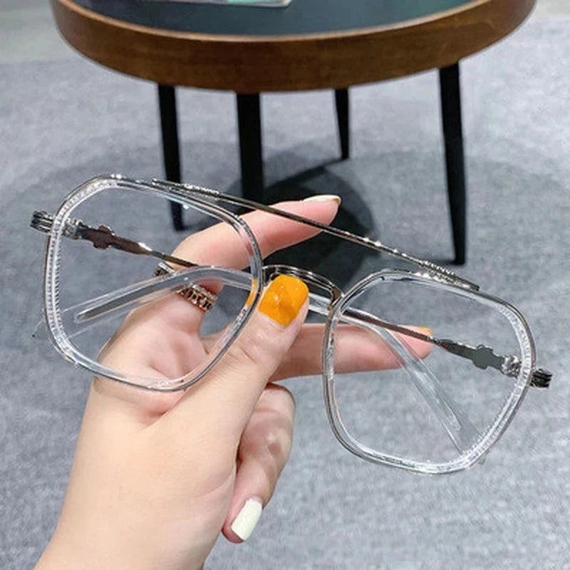 1PCs Blue Light Blocking Fashion High-end Glasses Men Optical Clear Glasses Black Square Frame Eyeglasses Anti-radiation - aquila Bask