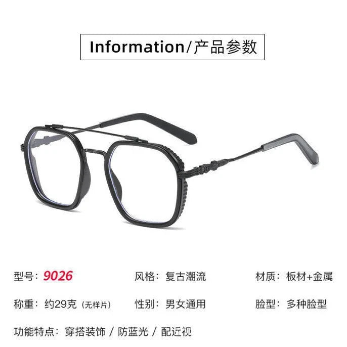 1PCs Blue Light Blocking Fashion High-end Glasses Men Optical Clear Glasses Black Square Frame Eyeglasses Anti-radiation - aquila Bask