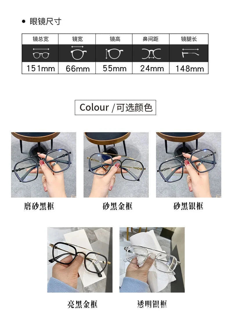 1PCs Blue Light Blocking Fashion High-end Glasses Men Optical Clear Glasses Black Square Frame Eyeglasses Anti-radiation - aquila Bask