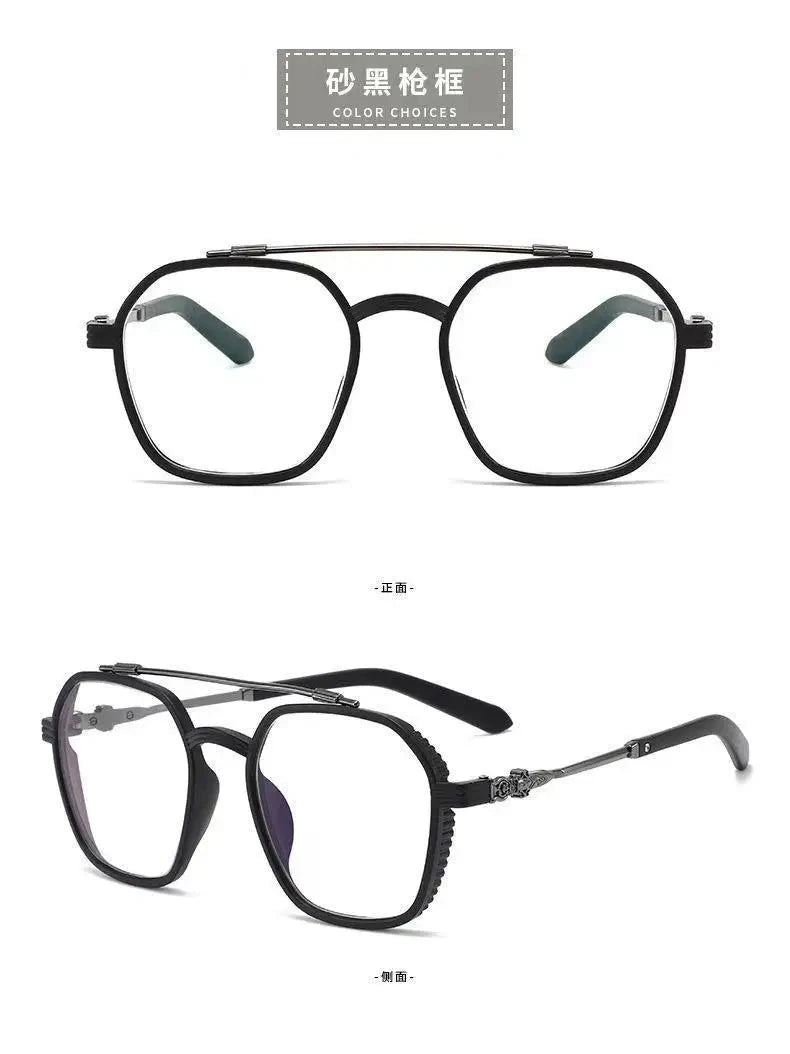 1PCs Blue Light Blocking Fashion High-end Glasses Men Optical Clear Glasses Black Square Frame Eyeglasses Anti-radiation - aquila Bask