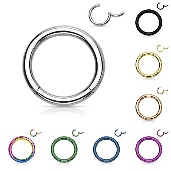 1Piece Surgical Steel Tornito Nose Clicker 16G18G Septum Piercing Clicker Ear Cartilage Pircing Earring Helix Septum Cliker Ring - aquila Bask