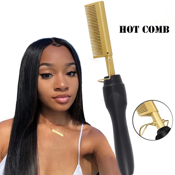 2 in 1  Electric Hot Heating Comb Hair Straightener Curler Wet Dry Hair Iron Straightening Brush Hair Styling Tool aquila Bask