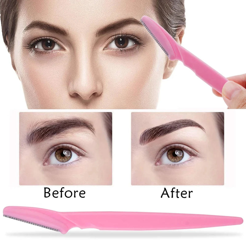 3/4/10Pcs Eyebrow Trimmer Face Blade Shaver Portable Eye Brow Epilation Hair Removal Safety Eyebrow Cutting Woman Makeup Tools - aquila Bask