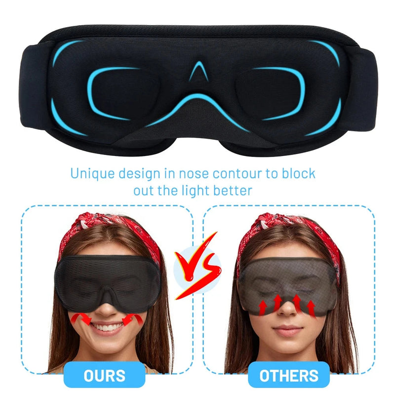 3D Sleeping Mask Block Out Light Sleep Mask For Eyes Soft Sleeping Aid Eye Mask for Travel Eyeshade Night Breathable Slaapmasker aquila Bask