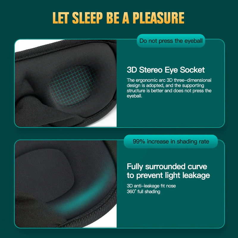 3D Sleeping Mask Block Out Light Sleep Mask For Eyes Soft Sleeping Aid Eye Mask for Travel Eyeshade Night Breathable Slaapmasker aquila Bask