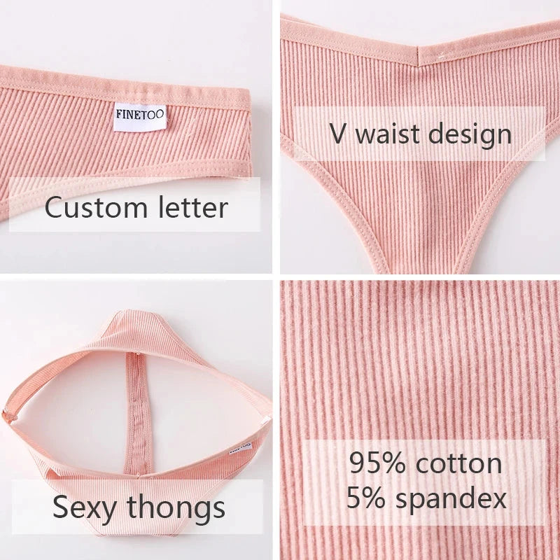 3Pcs/Set Women Cotton Thongs Panties Sexy Low Waist G-String Briefs Ladies Brazilian Lingerie Girls Breathable Intimates Bikini - aquila Bask