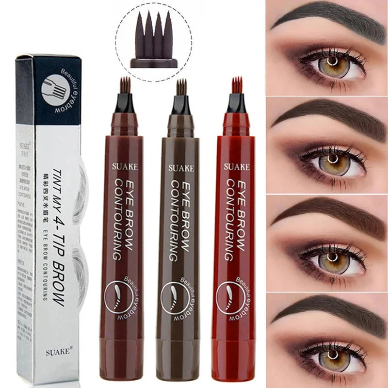 4 Point Eyebrow Pencil Maquillajes Para Mujer Waterproof Liquid Eyebrow Pen Makeup Long Lasting Cosmetic Microblade Brow Pencil - aquila Bask