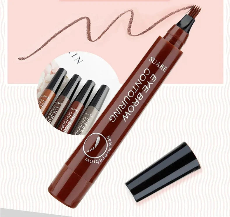 4 Point Eyebrow Pencil Maquillajes Para Mujer Waterproof Liquid Eyebrow Pen Makeup Long Lasting Cosmetic Microblade Brow Pencil - aquila Bask