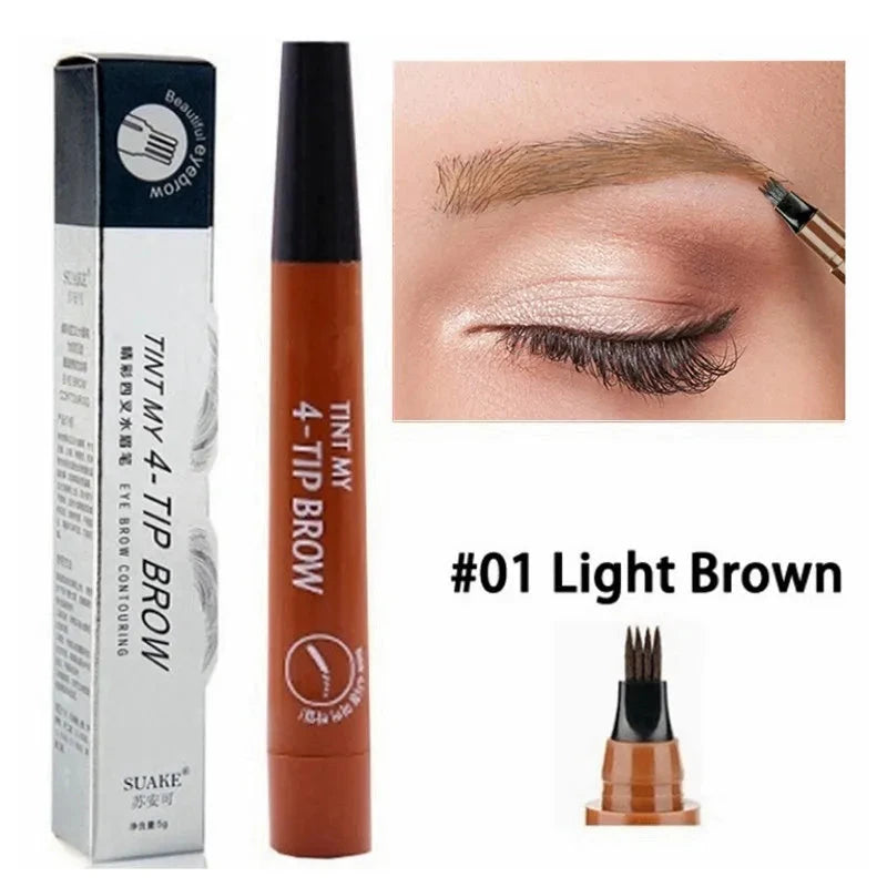 4 Point Eyebrow Pencil Maquillajes Para Mujer Waterproof Liquid Eyebrow Pen Makeup Long Lasting Cosmetic Microblade Brow Pencil - aquila Bask