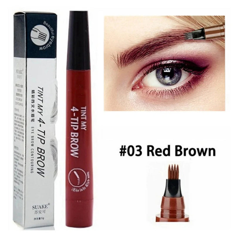 4 Point Eyebrow Pencil Maquillajes Para Mujer Waterproof Liquid Eyebrow Pen Makeup Long Lasting Cosmetic Microblade Brow Pencil - aquila Bask