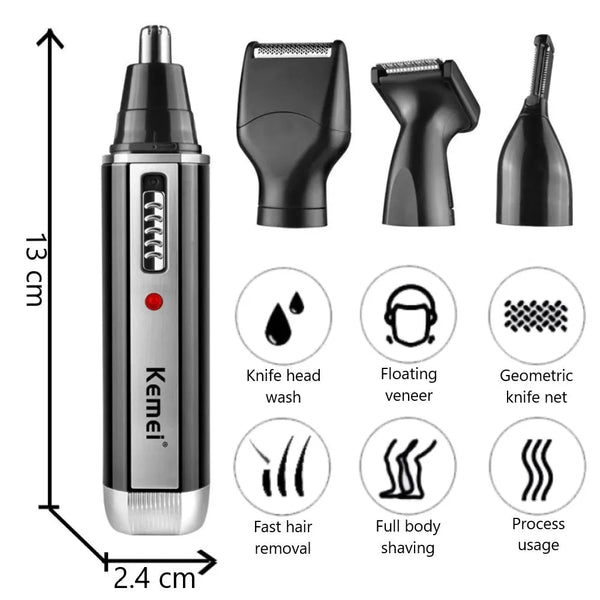 4in1 Rechargeable Nose Trimmer Beard Trimmer for Men Ear Eyebrow Nose Hair Trimmer for Nose and Ear Hair Removal Clean Machine aquila Bask