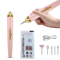 5 in 1 Electric Nail Polish Drill Machine With Light Portable Mini Electric Manicure Art Pen Tools For Gel Remover aquila Bask