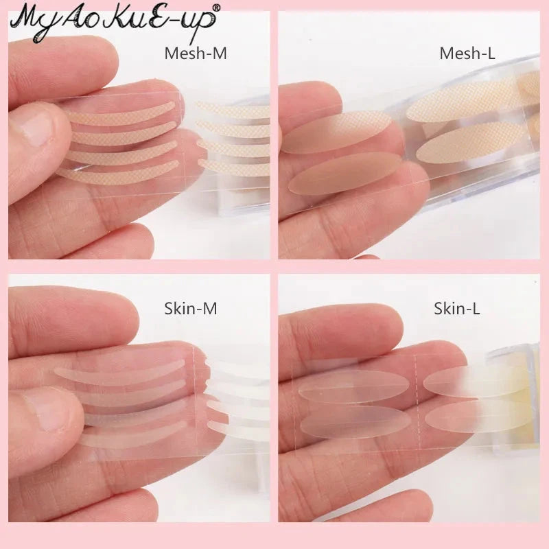 600Pcs/Box Big  Eyelid Tape Sticker Double Fold Self Adhesive Eyelid Tape Stickers S/L Makeup Clear Beige Invisible Tool - aquila Bask