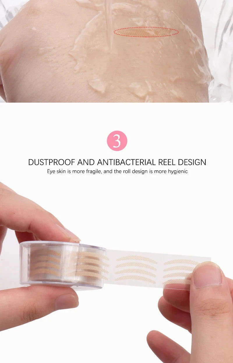 600Pcs/Box Big  Eyelid Tape Sticker Double Fold Self Adhesive Eyelid Tape Stickers S/L Makeup Clear Beige Invisible Tool - aquila Bask