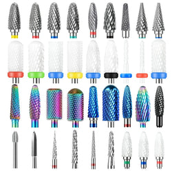 67 Styles Carbide Nail Drill Bits Rotate Electric Ceramic Milling Cutter For Manicure Gel Polish Remover Nail Files Pedicure - aquila Bask