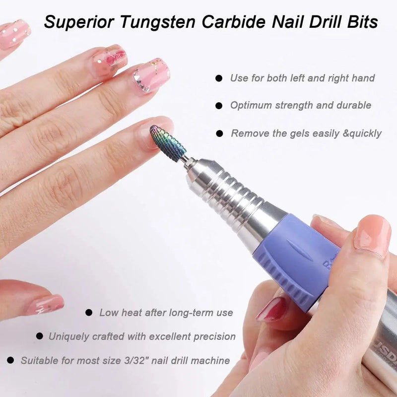 67 Styles Carbide Nail Drill Bits Rotate Electric Ceramic Milling Cutter For Manicure Gel Polish Remover Nail Files Pedicure - aquila Bask