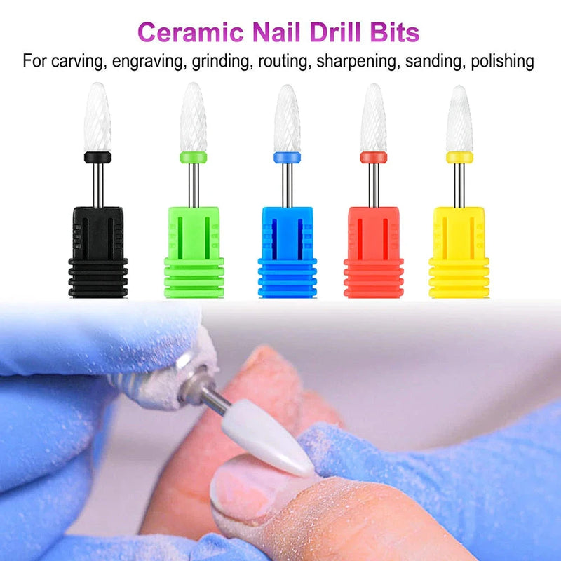 67 Styles Carbide Nail Drill Bits Rotate Electric Ceramic Milling Cutter For Manicure Gel Polish Remover Nail Files Pedicure - aquila Bask