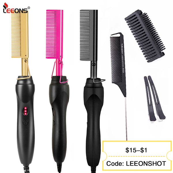 Hot Comb Hair Straightener Flat Iron