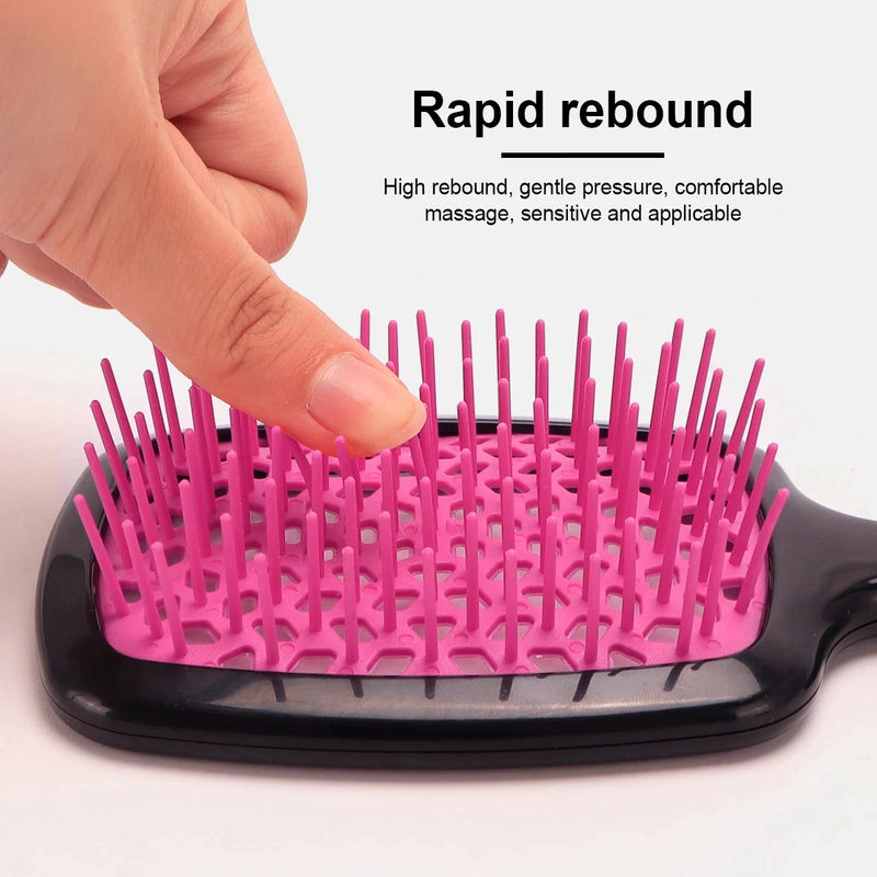 Air Cushion Comb Tangled Hair Comb Hair Brush Massage Anti-static Hollow Out Wet Curly Hair Brushes Barber Styling Tool - aquila Bask