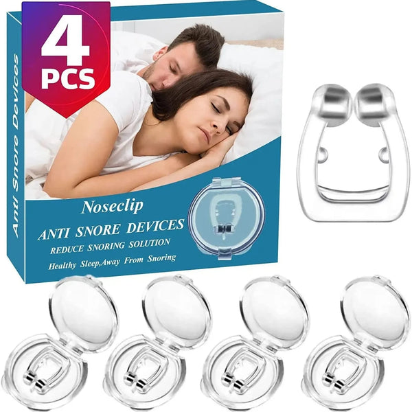 Anti Snore Stop Snoring Nose Clip Silicone Magnetic Sleep Tray Sleeping Aid Apnea Guard Night Device with Case Snoring Solution - aquila Bask