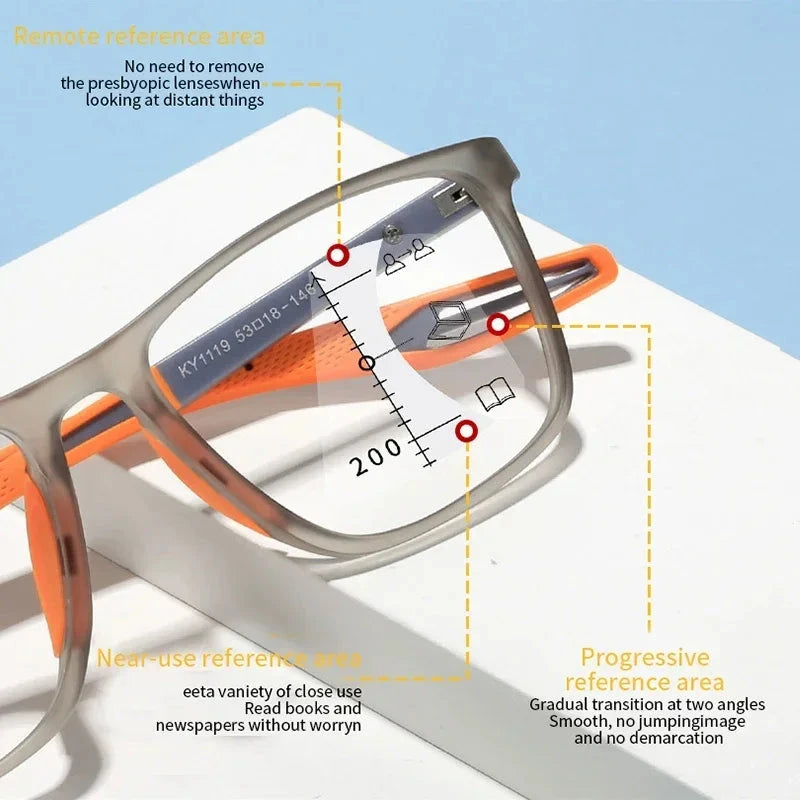 Anti-blue Light Multifocal Reading Glasses - aquila Bask