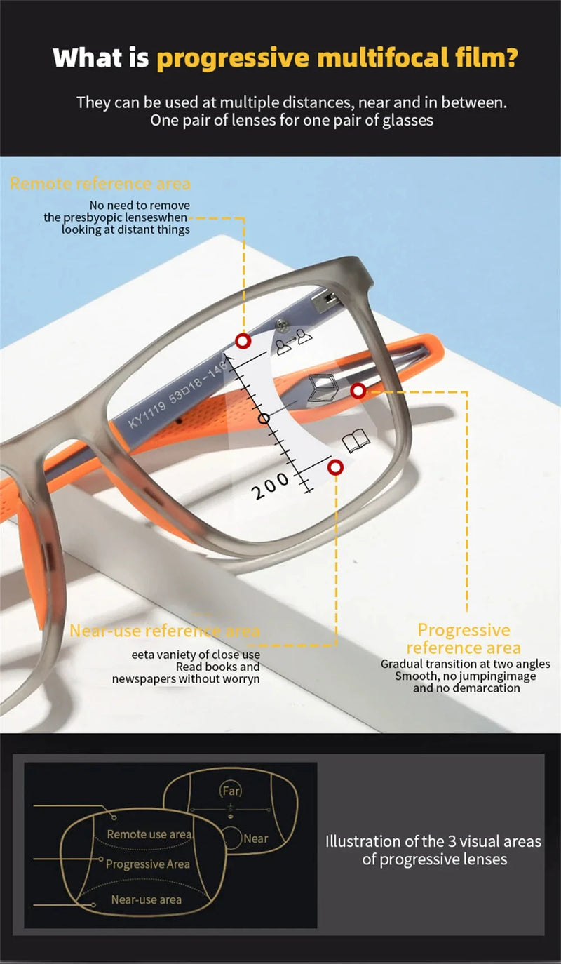 Anti-blue Light Multifocal Reading Glasses - aquila Bask