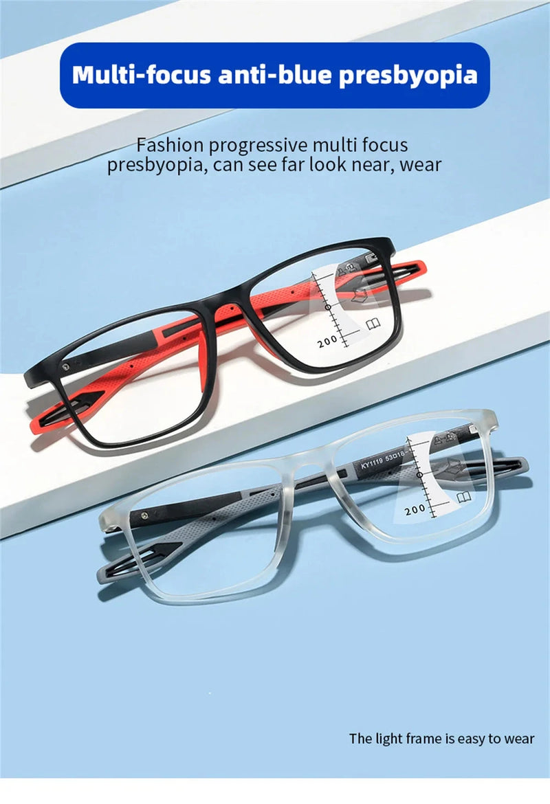 Anti-blue Light Multifocal Reading Glasses - aquila Bask