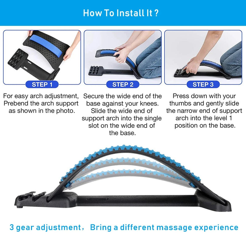 Back Stretcher Lumbar Support Acupressure Massager - aquila Bask