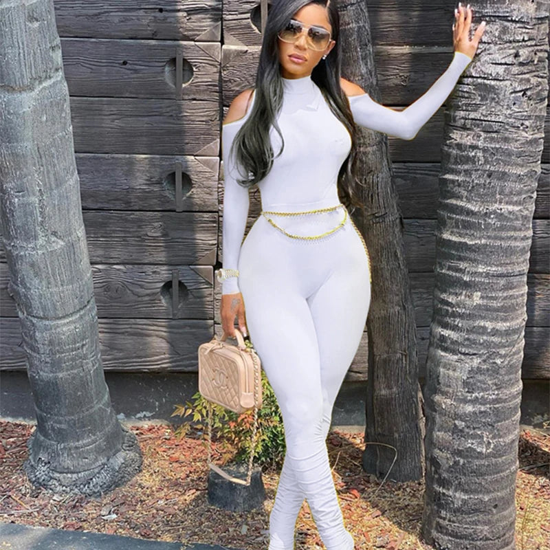 Bandage Bodycon Jumpsuit Long Sleeve Stacked One Piece Jumpsuit Women Fall Clothing 2022 Overalls Party Sexy Jumpsuit Clubwear - aquila Bask