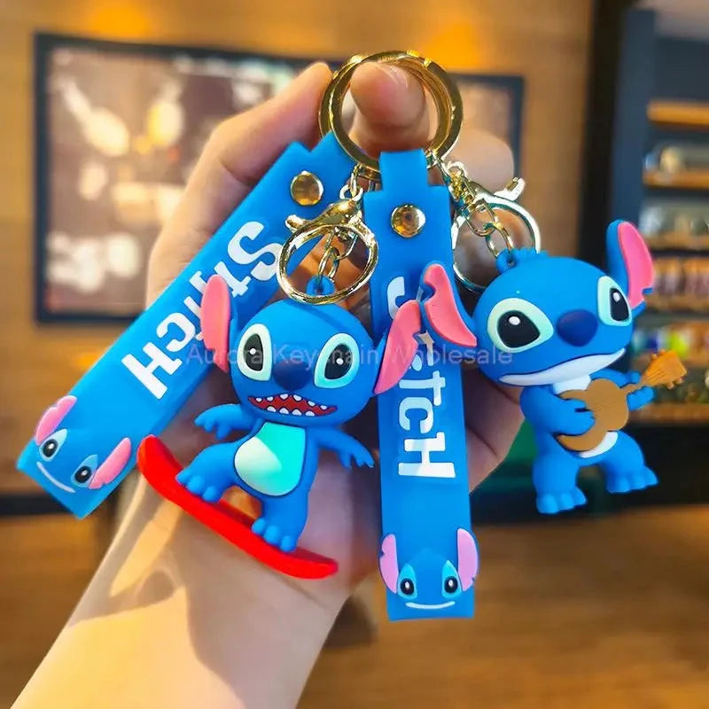 Cartoon Anime Disney Keychain Mickey Mouse Minnie Lilo & Stitch Keyring Key Chain Car Pendant Kids Toys Gifts Wholesale - aquila Bask