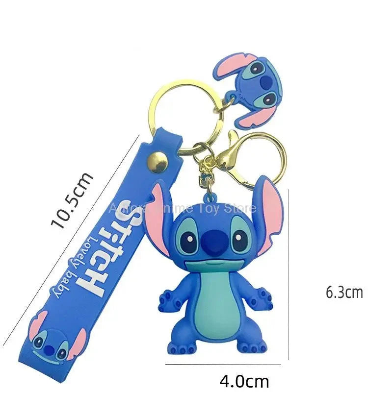 Cartoon Anime Disney Keychain Mickey Mouse Minnie Lilo & Stitch Keyring Key Chain Car Pendant Kids Toys Gifts Wholesale - aquila Bask