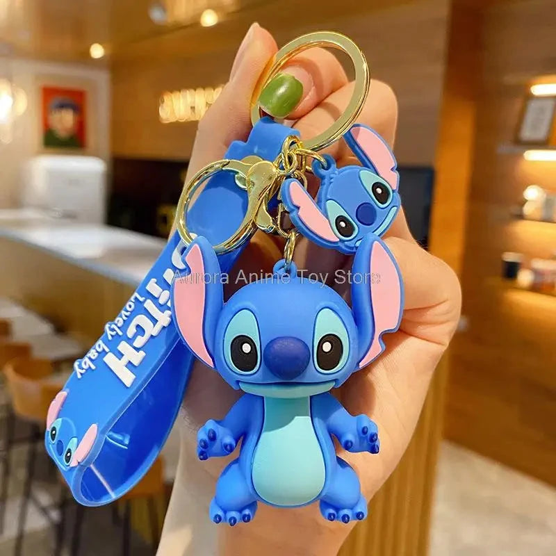 Cartoon Anime Disney Keychain Mickey Mouse Minnie Lilo & Stitch Keyring Key Chain Car Pendant Kids Toys Gifts Wholesale - aquila Bask