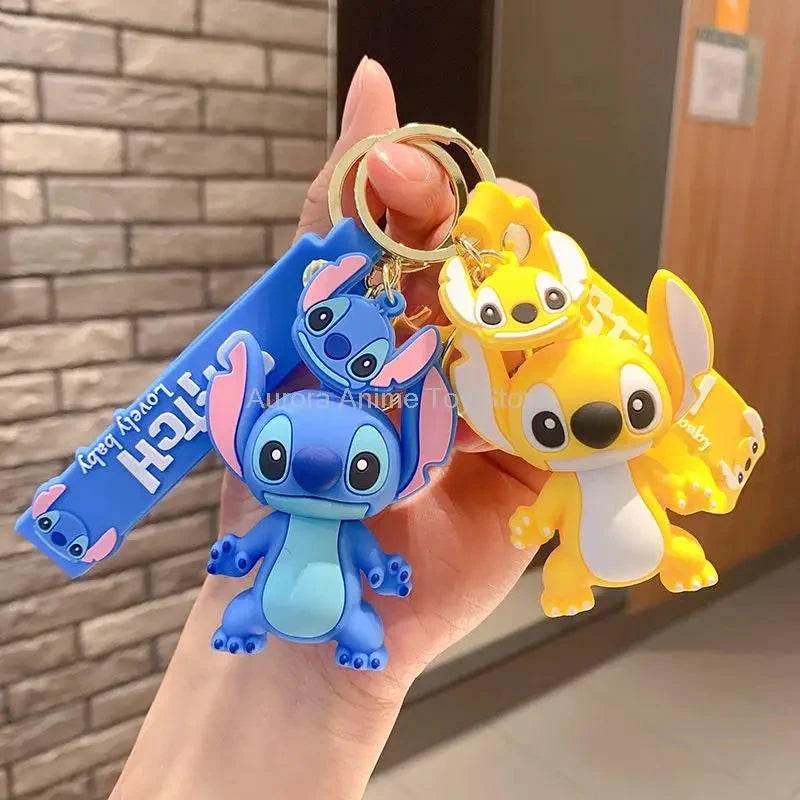 Cartoon Anime Disney Keychain Mickey Mouse Minnie Lilo & Stitch Keyring Key Chain Car Pendant Kids Toys Gifts Wholesale - aquila Bask