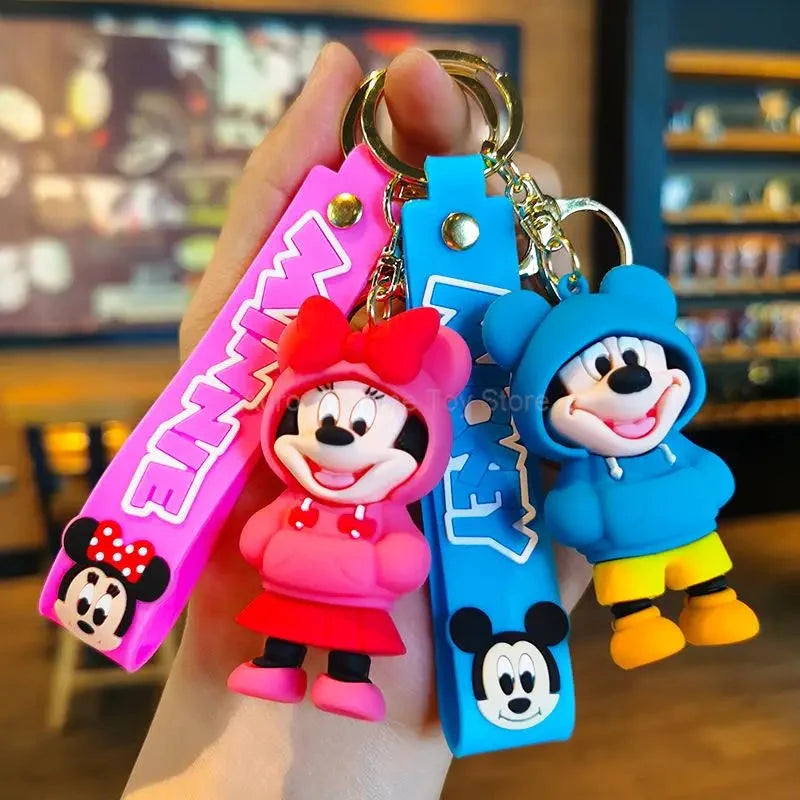 Cartoon Anime Disney Keychain Mickey Mouse Minnie Lilo & Stitch Keyring Key Chain Car Pendant Kids Toys Gifts Wholesale - aquila Bask