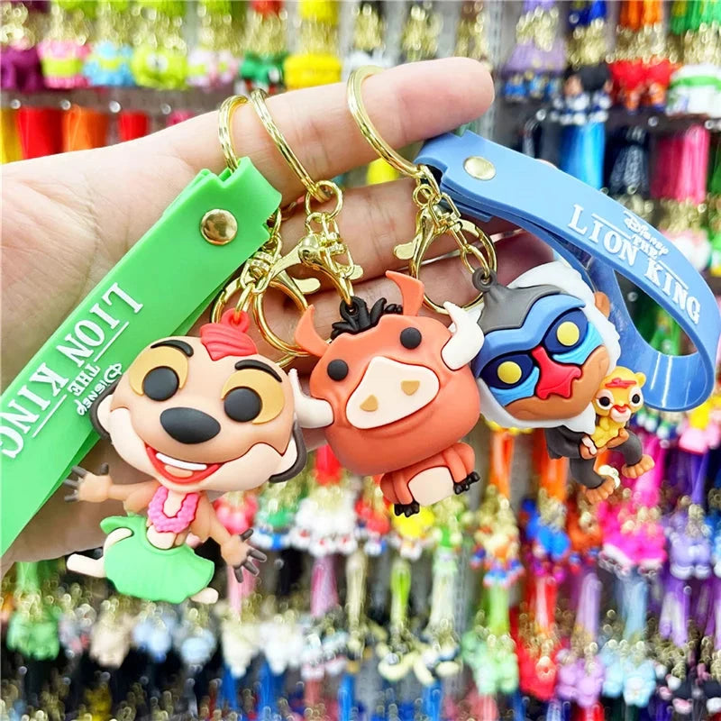 Cartoon Anime Disney Keychain Mickey Mouse Minnie Lilo & Stitch Keyring Key Chain Car Pendant Kids Toys Gifts Wholesale - aquila Bask