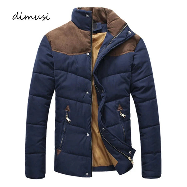 DIMUSI Winter Jacket Men Warm Casual Parkas Cotton Stand Collar Winter Coats Male Padded Overcoat Outerwear Clothing4XL,YA332 - aquila Bask