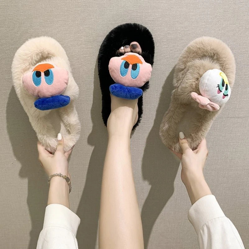 Disney Women Home Slippers Winter House Warm Shoes Woman Indoor Bedroom Slides Girls Fluffy Slippes Cotton Shoes Fluffy Slippes - aquila Bask