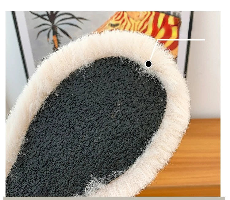 Disney Women Home Slippers Winter House Warm Shoes Woman Indoor Bedroom Slides Girls Fluffy Slippes Cotton Shoes Fluffy Slippes - aquila Bask