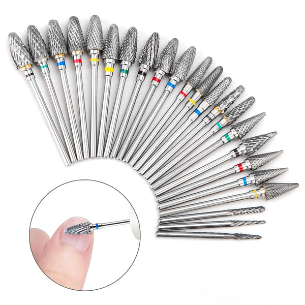 Dmoley Tungsten Carbide Nail Drill Bit Electric Manicure Drills For Milling Cutter Ceramic Nail Burr Pedicure Accessories - aquila Bask