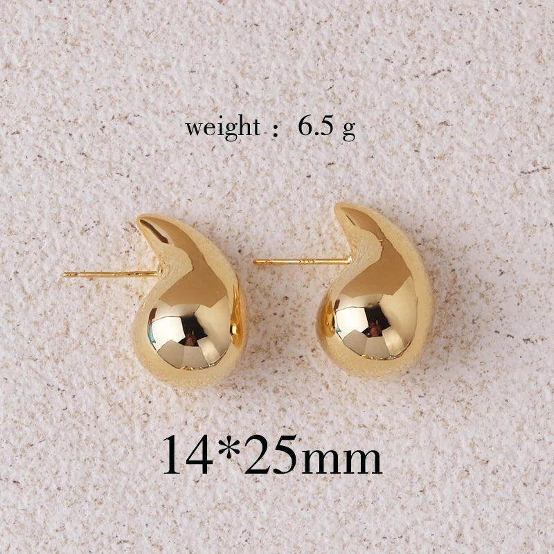 Extra Large Drop Earring Oversized Chunky Hoop Earrings for Women Girl Lightweight Hypoallergenic Gold Plated Big Earrings - aquila Bask