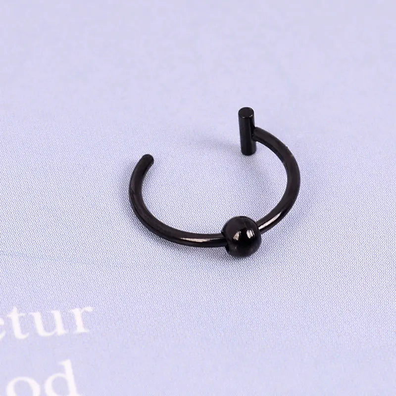 2022 New Punk 8/10mm Titanium Steel Lip Rings Cuff Clip on Fake Labret Piercing Ear Nose Hoops Unisex Women Septum Body Jewelry