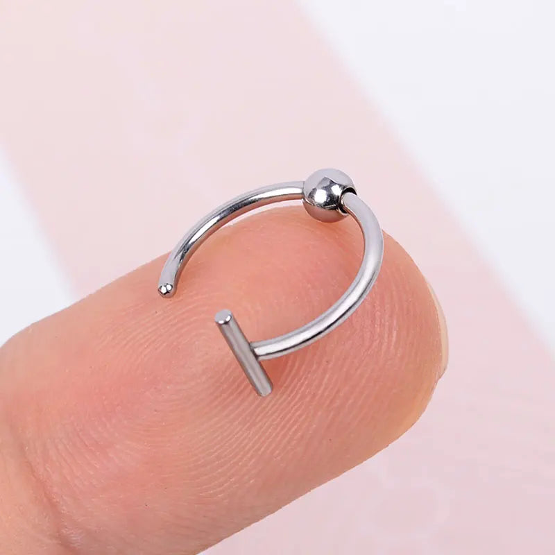 2022 New Punk 8/10mm Titanium Steel Lip Rings Cuff Clip on Fake Labret Piercing Ear Nose Hoops Unisex Women Septum Body Jewelry